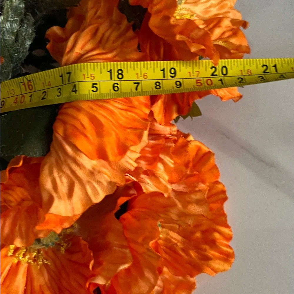 Orange Faux Poppy Floral Arrangement